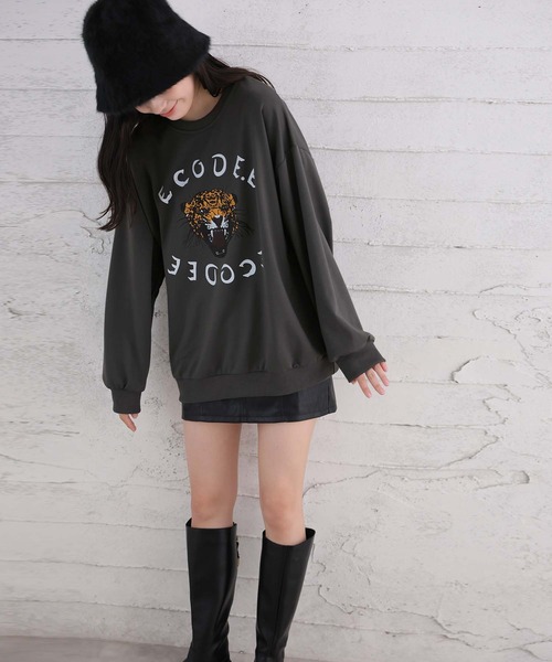 Girly Doll（ガーリードール）の「タイガープリントトレーナー（スウェット・レディース・ホワイト/ブラック/グレー/ネイビー・M/L/XL）」の11枚目の写真