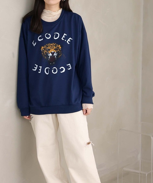 Girly Doll（ガーリードール）の「タイガープリントトレーナー（スウェット・レディース・ホワイト/ブラック/グレー/ネイビー・M/L/XL）」の9枚目の写真