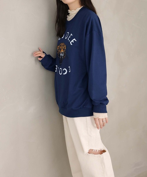 Girly Doll（ガーリードール）の「タイガープリントトレーナー（スウェット・レディース・ホワイト/ブラック/グレー/ネイビー・M/L/XL）」の7枚目の写真