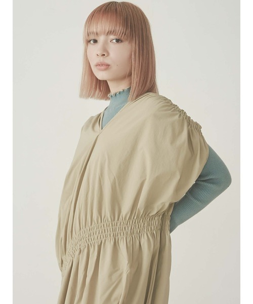 merry jenny(メリージェニー)の「ギャザーギャザアシメロングワンピース(ワンピース・レディース・ブラック/ベージュ/カーキ・FREE)」の19枚目の写真