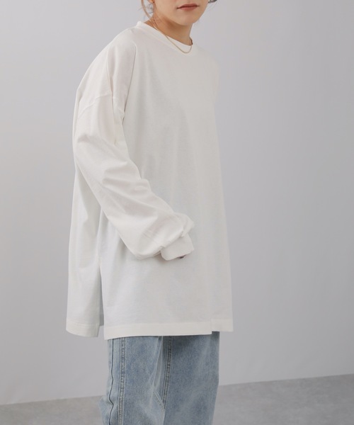 ap retro(アプレトロ)の「ベーシックBIGボリューム袖ロンTEE(Tシャツ/カットソー・レディース・オートミール/ブルー/オフホワイト/ブラック・FREE)」の21枚目の写真