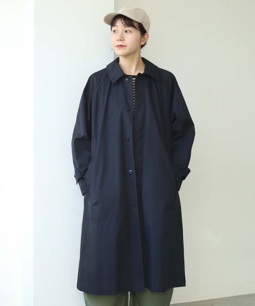 note et silence (ノートエシロンス)の「ギャバライナー付きステンカラーコート(ステンカラーコート・レディース・ネイビー/カーキ/ベージュ・FREE)」の6枚目の写真