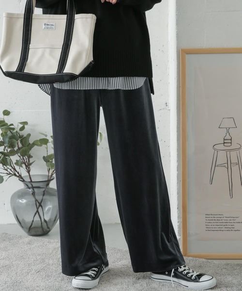 URBAN RESEARCH DOORS(アーバンリサーチドアーズ)の「ベロアイージーパンツ(その他パンツ・レディース・ブロンズ/グレー系その他・ONE)」の2枚目の写真
