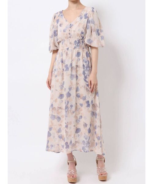 dazzlin（ダズリン）の「ウォーターカラーシフォンワンピース（ワンピース・レディース・ベージュ/ピンク/イエロー/ブルー・FREE）」の2枚目の写真