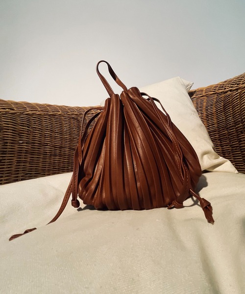 SETUP7(セットアップセブン)の「【SETUP7】プリーツエレガントショルダートート KNF(ショルダーバッグ・レディース・ブラウン/ホワイト/ブラック/ダークブラウン・FREE)」の9枚目の写真