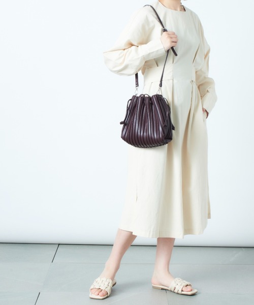 SETUP7(セットアップセブン)の「【SETUP7】プリーツエレガントショルダートート KNF(ショルダーバッグ・レディース・ブラウン/ホワイト/ブラック/ダークブラウン・FREE)」の17枚目の写真