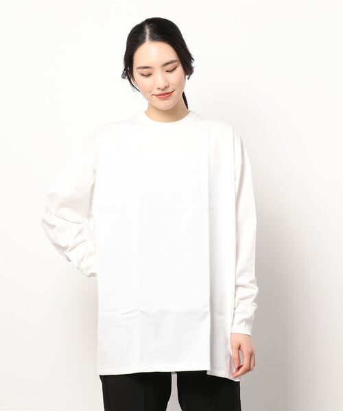 MAISON EUREKA(メゾンエウレカ)の「MAISON EUREKA GIZA COTTON LONG-SLEEVE PACK T-SHIRT(Tシャツ/カットソー・レディース・ホワイト/マスタード・SMALL)」の3枚目の写真