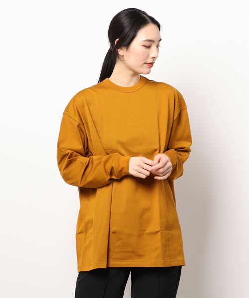 MAISON EUREKA(メゾンエウレカ)の「MAISON EUREKA GIZA COTTON LONG-SLEEVE PACK T-SHIRT(Tシャツ/カットソー・レディース・ホワイト/マスタード・SMALL)」の6枚目の写真