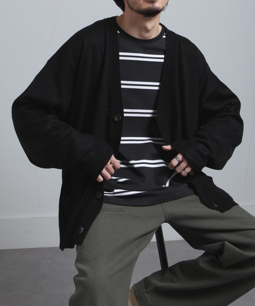 UNCORD（アンコード）の「【UNCORD】90's Knit Cardigan/ニットカーディガン（カーディガン/ボレロ・メンズ・ブラウン/ネイビー/グレー/カーキ/ブラック・MEDIUM/LARGE/X-LARGE）」の2枚目の写真