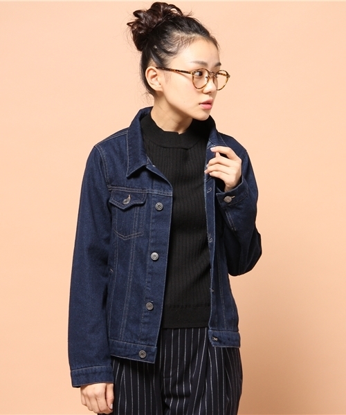 GIORDANO（ジョルダーノ）の「[GIORDANO]デニムＧジャン（デニムジャケット・レディース・ホワイト/インディゴブルー/ネイビー・FREE）」の3枚目の写真