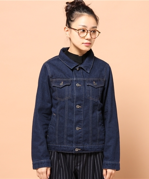 GIORDANO（ジョルダーノ）の「[GIORDANO]デニムＧジャン（デニムジャケット・レディース・ホワイト/インディゴブルー/ネイビー・FREE）」の12枚目の写真