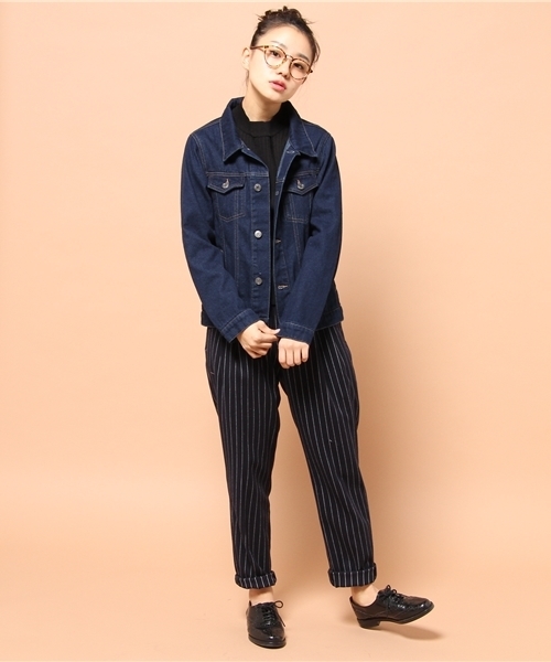 GIORDANO（ジョルダーノ）の「[GIORDANO]デニムＧジャン（デニムジャケット・レディース・ホワイト/インディゴブルー/ネイビー・FREE）」の6枚目の写真