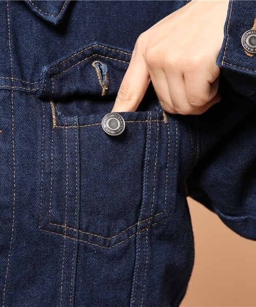 GIORDANO（ジョルダーノ）の「[GIORDANO]デニムＧジャン（デニムジャケット・レディース・ホワイト/インディゴブルー/ネイビー・FREE）」の10枚目の写真