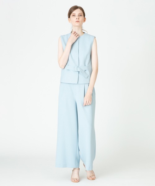 allureville（アルアバイル）の「リオペルマットストレッチフロントベルトジレ（シャツ/ブラウス・レディース・サックスブルー/ベージュ/ネイビー・2）」の7枚目の写真