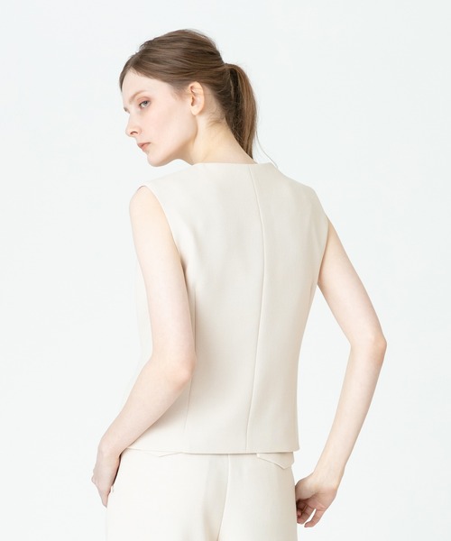 allureville（アルアバイル）の「リオペルマットストレッチフロントベルトジレ（シャツ/ブラウス・レディース・サックスブルー/ベージュ/ネイビー・2）」の10枚目の写真