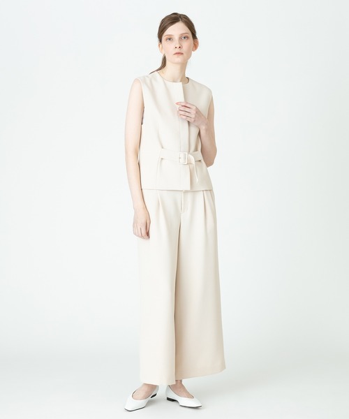 allureville（アルアバイル）の「リオペルマットストレッチフロントベルトジレ（シャツ/ブラウス・レディース・サックスブルー/ベージュ/ネイビー・2）」の12枚目の写真