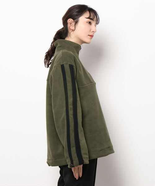 袖ラインハーフジップフリースプルオーバー(NEZ)（パーカー）｜almo（アルモ）