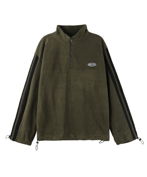 袖ラインハーフジップフリースプルオーバー(NEZ)（パーカー）｜almo（アルモ）