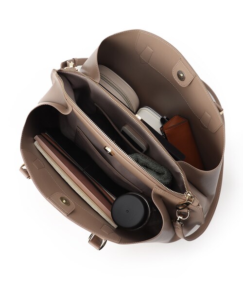 UNTITLED（アンタイトル）の「◆2WAYラージトートバッグ（トートバッグ・レディース・ブラック/サンドベージュ/ナチュラル・00）」の8枚目の写真