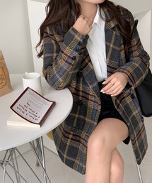 チェック柄ショートコート