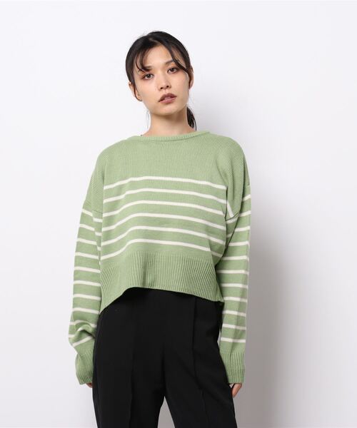 KOBE LETTUCE(コウベレタス)の「前後2wayボーダーニットカーディガン(カーディガン/ボレロ・レディース・ホワイト系その他/ブラウン系その他/グリーン系その他・FREE)」の6枚目の写真