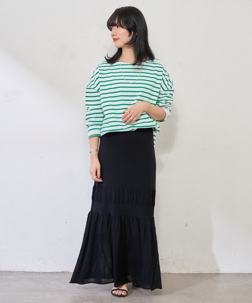 SHENERY（シーナリー）の「ティアードニットロングスカート（スカート・レディース・ライトグレー/ブラック/ブルー・FREE）」の10枚目の写真