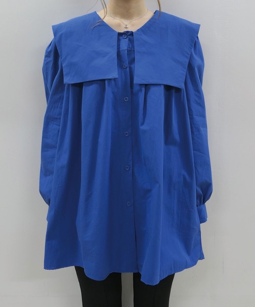 CORNERS（コーナーズ）の「セーラーカラーチュニックブラウス（シャツ/ブラウス・レディース・ホワイト/ブラック/グリーン/ブルー/チェック・M）」の12枚目の写真