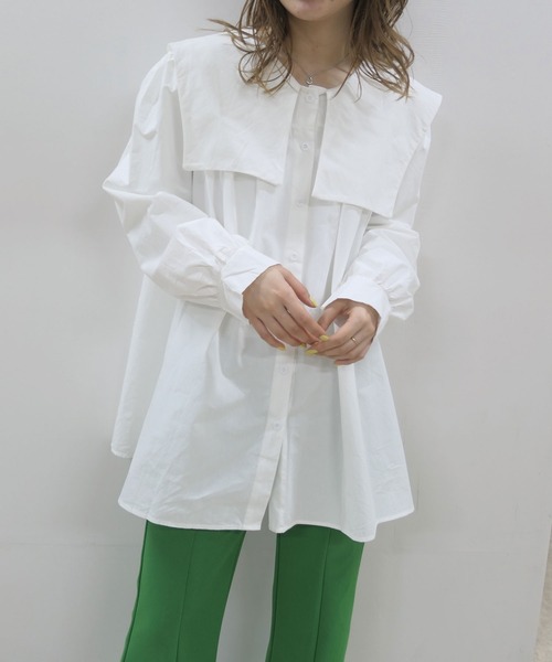 CORNERS（コーナーズ）の「セーラーカラーチュニックブラウス（シャツ/ブラウス・レディース・ホワイト/ブラック/グリーン/ブルー/チェック・M）」の8枚目の写真