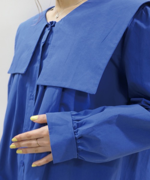 CORNERS（コーナーズ）の「セーラーカラーチュニックブラウス（シャツ/ブラウス・レディース・ホワイト/ブラック/グリーン/ブルー/チェック・M）」の15枚目の写真