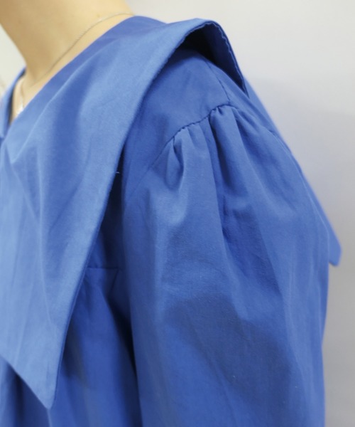 CORNERS（コーナーズ）の「セーラーカラーチュニックブラウス（シャツ/ブラウス・レディース・ホワイト/ブラック/グリーン/ブルー/チェック・M）」の16枚目の写真