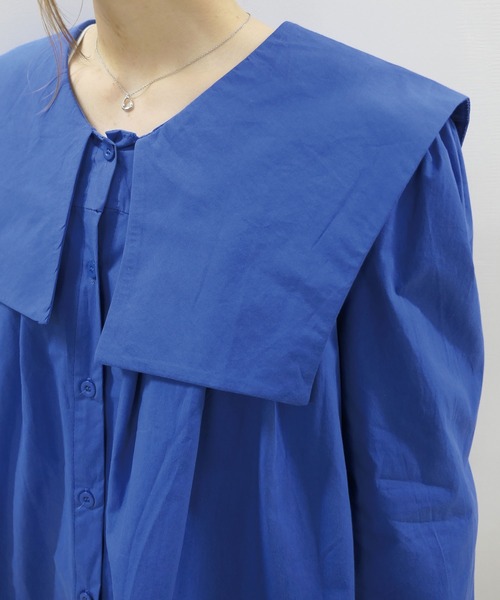 CORNERS（コーナーズ）の「セーラーカラーチュニックブラウス（シャツ/ブラウス・レディース・ホワイト/ブラック/グリーン/ブルー/チェック・M）」の17枚目の写真