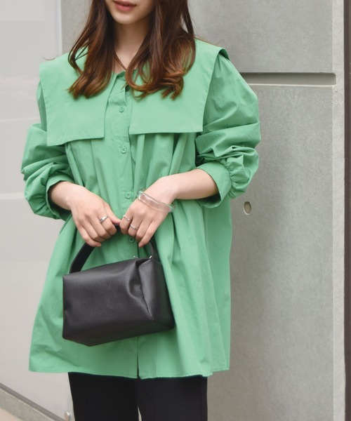 CORNERS（コーナーズ）の「セーラーカラーチュニックブラウス（シャツ/ブラウス・レディース・ホワイト/ブラック/グリーン/ブルー/チェック・M）」の19枚目の写真