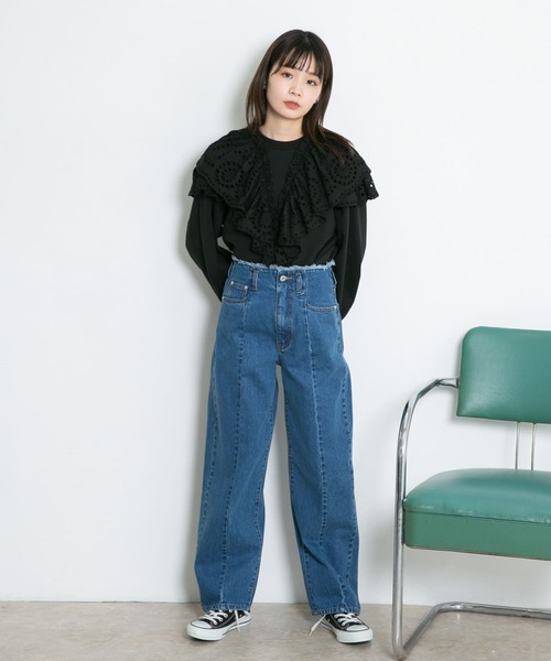 KBF（ケイビーエフ）の「ダブルレーススウェット（スウェット・レディース・ライトカーキ/ブラック/ライトベージュ・ONE）」の8枚目の写真