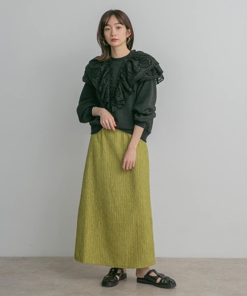 KBF（ケイビーエフ）の「ダブルレーススウェット（スウェット・レディース・ライトカーキ/ブラック/ライトベージュ・ONE）」の14枚目の写真