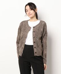 Samansa Mos2 | 透かし編み柄前後着ニット(ニット/セーター)