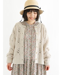Samansa Mos2 | 透かし編み柄前後着ニット(ニット/セーター)