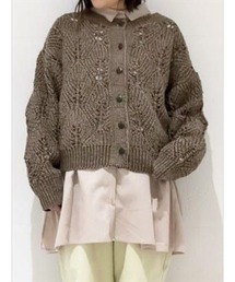 Samansa Mos2 | 透かし編み柄前後着ニット(ニット/セーター)