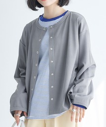Chaco closet（チャコ クローゼット）の「テレコリブリングスナップボタンカーディガン（カーディガン/ボレロ・グレー系）」