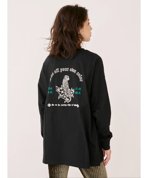 EVRIS（エヴリス）の「CHINA MOTIF ロンTEE（Tシャツ/カットソー・レディース・ホワイト/ブラック・FREE）」の10枚目の写真