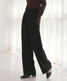 by muni:r | ソフトピンタックワイドスラックス(スラックス)