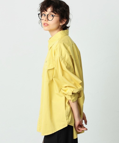 Lee(リー)の「Lee/リー ビッグフィット カラーシャツ(シャツ/ブラウス・レディース・ホワイト/パープル/ブラウン/ピンク/イエロー/ミント/ブルーグレー・FREE)」の6枚目の写真