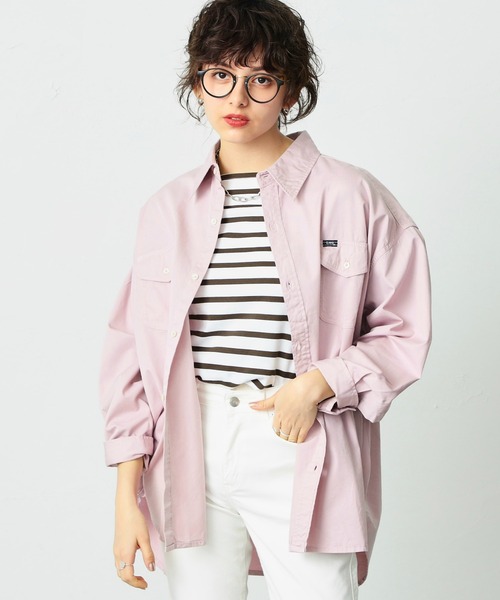 Lee(リー)の「Lee/リー ビッグフィット カラーシャツ(シャツ/ブラウス・レディース・ホワイト/パープル/ブラウン/ピンク/イエロー/ミント/ブルーグレー・FREE)」の8枚目の写真