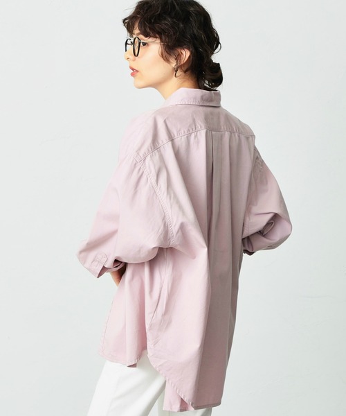 Lee(リー)の「Lee/リー ビッグフィット カラーシャツ(シャツ/ブラウス・レディース・ホワイト/パープル/ブラウン/ピンク/イエロー/ミント/ブルーグレー・FREE)」の9枚目の写真