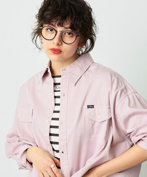 Lee(リー)の「Lee/リー ビッグフィット カラーシャツ(シャツ/ブラウス・レディース・ホワイト/パープル/ブラウン/ピンク/イエロー/ミント/ブルーグレー・FREE)」の13枚目の写真