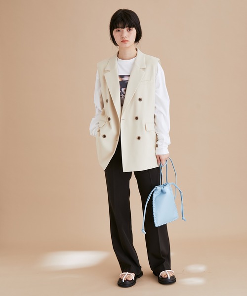 ADAM ET ROPE'（アダムエロペ）の「【WEB限定】スリムフレアーカラーパンツ（その他パンツ・レディース・ブラック/パープル/ピンク/イエロー・38/36）」の9枚目の写真