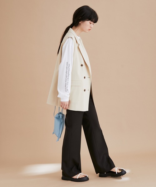 ADAM ET ROPE'（アダムエロペ）の「【WEB限定】スリムフレアーカラーパンツ（その他パンツ・レディース・ブラック/パープル/ピンク/イエロー・38/36）」の10枚目の写真