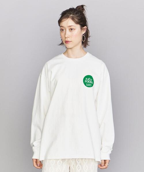 Sloppy Supply（スラッピーサプライ）の「【別注】＜Sloppy Supply＞FAST FOODS ロングスリーブ Tシャツ（Tシャツ/カットソー・レディース・ホワイト/ブラック・FREE）」の3枚目の写真