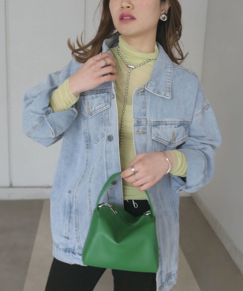 CORNERS（コーナーズ）の「カラーシアーハイネック（Tシャツ/カットソー・レディース・ホワイト/ブラック/ライム/ライトブルー/パープル/ピンク/イエロー/ダークパープル/アイボリー・M）」の15枚目の写真