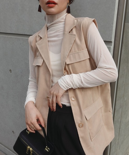 CORNERS（コーナーズ）の「カラーシアーハイネック（Tシャツ/カットソー・レディース・ホワイト/ブラック/ライム/ライトブルー/パープル/ピンク/イエロー/ダークパープル/アイボリー・M）」の14枚目の写真