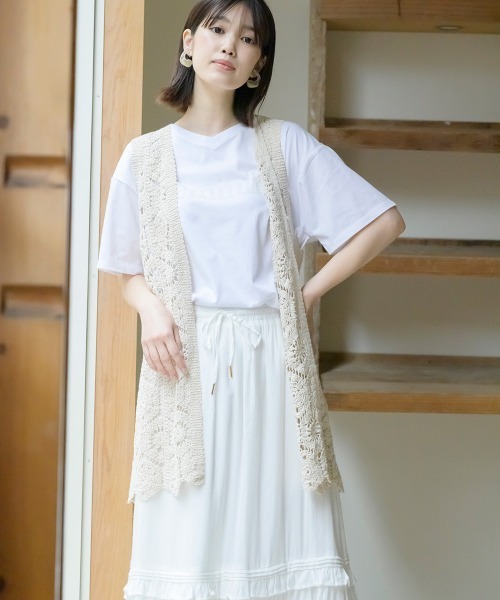 FURRY（ファーリー）の「カギ針ロングジレ（ベスト）」 - WEAR